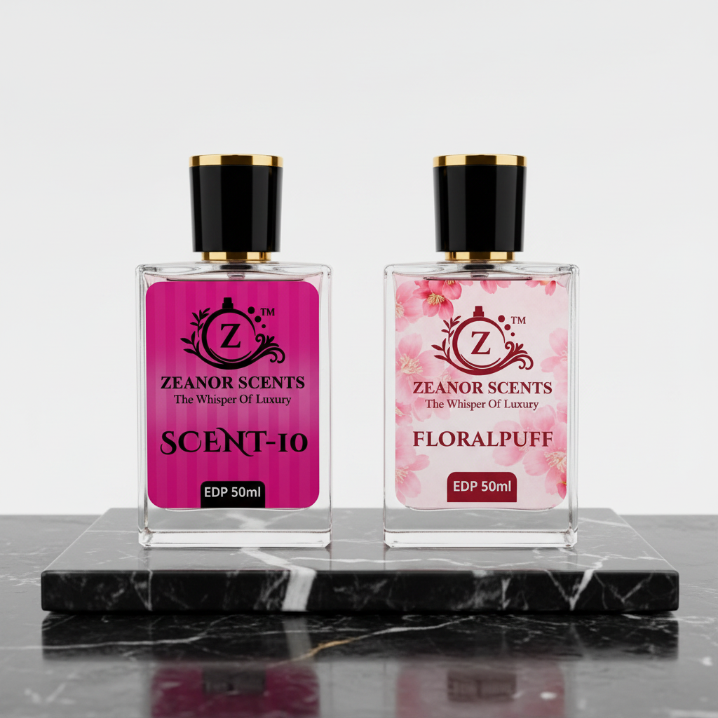 SCENT-10 and FloralPuff fragrance duo by Zeanor Scents