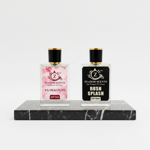 FloralPuff and Rush Splash fragrance duo by Zeanor Scents