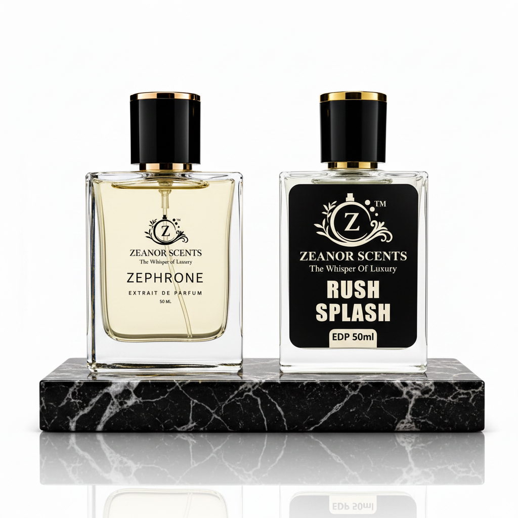 Zephrone and Rush Splash fragrance duo by Zeanor Scents