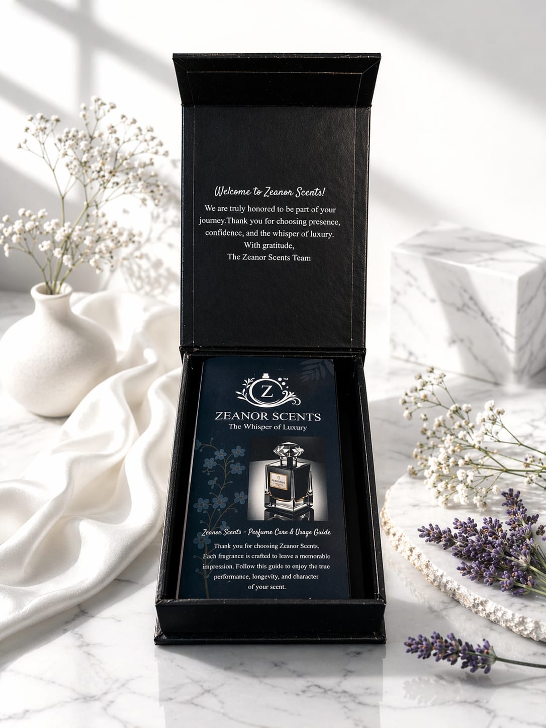Zeanor Scents FloralPuff luxury perfume gift box unboxing Pakistan